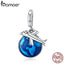 BAMOER New Arrival 925 Sterling Silver Travel Around World Plane Charm Pendant fit Women Bracelet & Necklaces Jewelry SCC664