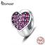 bamoer Heart Silicone Stopper Charm for Original Silver 925 Bracelet 3mm Bangle DIY Jewelry Making DIY Accessories SCC1336