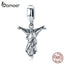 bamoer 925 Sterling Silver Retro Pendant Charm for Women Jewelry Making Religious Faith Charms for Original Bracelet SCC1404