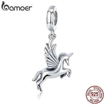 BAMOER Authentic 100% 925 Sterling Silver Trendy  Memory Charm Pendant fit Women charm Bracelet DIY Jewelry Making SCC704