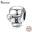 bamoer Sports Boxing  Metal Beads Silver 925 Charm Original fit Bracelet or Bangle European Luxury Brand Jewelry SCC1325