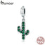 BAMOER 100% 925 Sterling Silver Strong Cactus Glittering Green CZ Pendant Charm fit Women Charm Bracelet DIY Jewelry SCC515