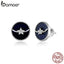 bamoer Blue Enamel Sky Night Star Stud Earrings for Women Authentic 925 Sterling Silver Orecchini Fine Jewelry 2020 SCE835