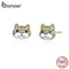 bamoer Cute Dog Stud Earrings for Women Silver 925 Jewelry Shiba Animal Sterling Silver Fashion Bijoux 2019 New Bijoux SCE769