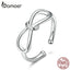 bamoer Sterling Silver 925 Minimalist Simple Bowknot Finger Rings for Women Luxury Fine Jewelry Bijoux 2019 New BSR080