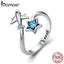 BAMOER 100% 925 Sterling Silver Trendy Star Tours Star & Plane Female Finger Rings for Women Sterling Silver Jewelry Anel SCR322