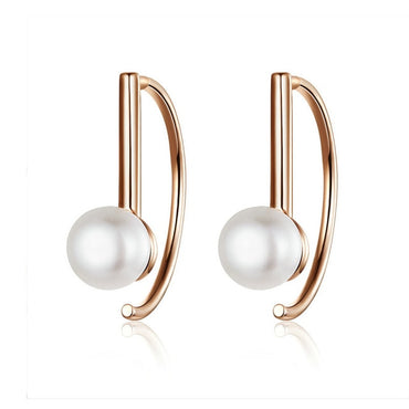BAMOER Silver 925 Jewelry Earrings Big Circle Geometric Stud Earrings for Women Shell Pearl Earings Female Korea Jewelry SCE604