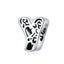 bamoer Funny Bubble Letter Alphabet Metal Beads for Original Silver 925 Bracelet Heart Pattern Charms DIY Jewelry SCC1229