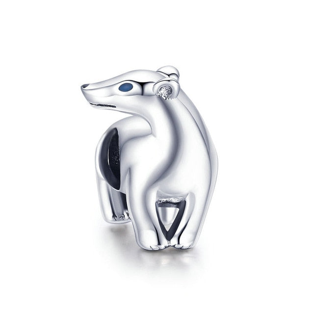 bamoer Zoo Collection Koala Panda Bear Charm Sterling Silver 925 Animal Metal Beads for Original Snake Bracelet Bijoux BSC093