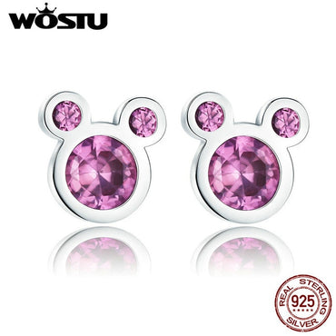 WOSTU Hot Sale 100% 925 Sterling Silver Stud Earrings For Women Opal Licorne Earrings Party Wedding Fashion Jewelry