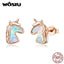 WOSTU Hot Sale 100% 925 Sterling Silver Stud Earrings For Women Opal Licorne Earrings Party Wedding Fashion Jewelry