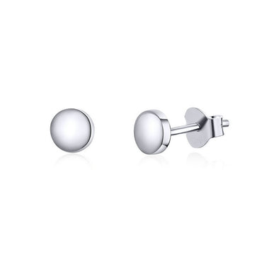 BAMOER New Arrival Fashion 925 Sterling Silver Minimalism Round Circle Stud Earrings for Women Sterling Silver Jewelry SCE349-1H