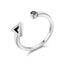 BAMOER Hot Sale 925 Sterling Silver Geometric Round & Triangle Open Finger Rings for Women Sterling Silver Jewelry Gift SCR144