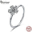 BAMOER Hot Sale 100% 925 Sterling Silver Wedding Daisy Flower Finger Rings for Women Sterling Silver Jewelry Gift S925 SCR398