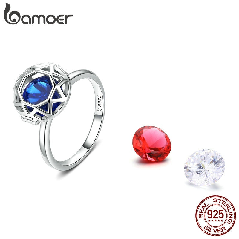 BAMOER DIY New 925 Sterling Silver 3 Colors Zircon Women Finger Rings for Women Engagement Wedding Jewelry SCR492