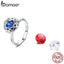 BAMOER DIY New 925 Sterling Silver 3 Colors Zircon Women Finger Rings for Women Engagement Wedding Jewelry SCR492