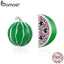 BAMOER Trendy New 925 Sterling Silver Exquisite Watermelon Fruits Stud Earrings for Women Sterling Silver Jewelry Bijoux SCE105