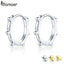 bamoer Simple Minimalist Ear Hoops  925 Sterling Silver Allergy Free Women Hoop Earrings Fashion Jewelry Mode Bijoux 12MM SCE804