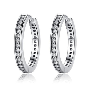 2018 FLASH DEALS 4 Colors 925 Sterling Silver CZ Simple Female Hoop Earrings Jewelry for Women Sterling Silver Jewelry PAS456 - BAGREER