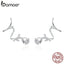 bamoer Thorns Rose Flower Ear Clips for Women Genuine  925 Sterling Silver Vintage Punk Jewelry  Femme Accessories BSE238