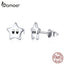 bamoer 925 Sterling Silver Twinkle Little Star Stud Earrings for Women Female Hypoallergenic Stud  Jewelry for Girl Gifts SCE796