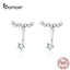 BAMOER Dazzling Star Ear Jackets 925 Sterling Silver Clear CZ Tiny Earrings for Women Health Fine Jewelry Gifts for Girl BSE175