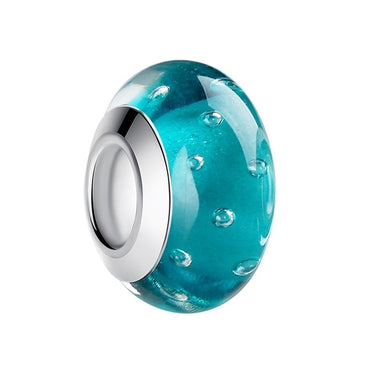 BAMOER 1 pc Hotsale Silver Color Black European Murano Glass Beads fit Bracelet & Necklace Fashion Jewelry Wholesale PA6369