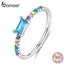 bamoer Statement Finger Rings Cubic Zirconia Stone Wedding Engagement Silver 925 Jewelry Bijoux SCR590