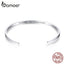 bamoer Engrave Courage Bangle "Nothing is impossible" Fashion Hot Sale 925 Sterling Silver Jewelry for Man and Women SCB160