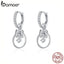 bamoer Silver 925 Jewelry Clear CZ Bowknot Dangle Drop Earrings for Women Wedding Statement Jewelry 2020 New Brincos BSE332