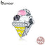 BAMOER Genuine 925 Sterling Silver Colorful Ice Cream Shape Beads Charms fit Fashion Bracelets Bangles Luxury Jewelry SCC1129