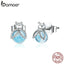 bamoer Genuine 925 Sterling Silver Insect Fireflies Stud Earrings for Women Original Design Fine Jewelry Bijoux Brincos BSE366