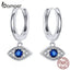 bamoer Silver 925 Jewelry Blue Eye Drop Earrings for Women Wedding Statement Protection Fashion Jewelry Bijoux Oreilles BSE274