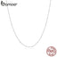 bamoer Essential Tiny Round Beads Necklace Authentic 925 Sterling Silver 45cm Chain Link Necklaces Bijoux SCN391
