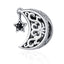 BAMOER 100% 925 Sterling Silver Openwork Moon and Star Goodnight Charm Beads fit Bracelet DIY Jewelry Valentine Day Gift SCC483