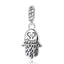 BAMOER New 925 Sterling Silver Lucky Hamsa Pendant Necklace Women Fine Jewelry Birthday Gift CC031