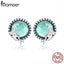 BAMOER New Collection Romantic 925 Sterling Silver Fairy Story Light Green CZ Stud Earrings Women Sterling Silver Jewelry SCE383