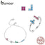 bamoer 925 Sterling Silver Jewelry Sets Childhood Tetris Game Bracelet Ring and Earrings Sets Statement Jewelry ZHS197