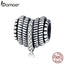 bamoer 925 Sterling Silver Vintage Heart Patterm Metal Beads Charm fit Original Bracelet for Women Jewelry Accessories SCC1470