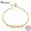 bamoer Stars Chain Bracelet for Women Gold Color Real 925 Sterling Silver Fashion Jewelry Anit-allorgy Gifts for Girl SCB162