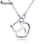 BAMOER Authentic 100% 925 Sterling Silver Lovely Cat Exquisite Women Pendant Necklace Luxury Sterling Silver Jewelry Gift SCN188