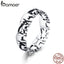 BAMOER 925 Sterling Silver Stackable Animal Collection Elephant Family Finger Rings for Women Jewelyr SCR344