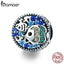 BAMOER Fashion New 925 Sterling Silver Underwater World Crystal Fish Charm Beads Fit Bracelets Necklaces Jewelry Making SCC764