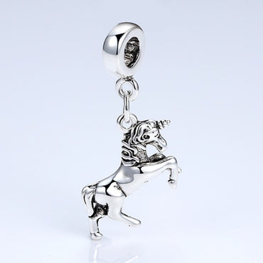 BAMOER Silver Color Pink Heart Dog Animal Pendants Charms Fit Bracelets Necklaces Women Cute Beads & Jewelry Making PA5328