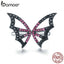 bamoer Butterfly Open Adjustable Finger Ring for Women Silver 925 Bijoux Argent 925 Massif Female Cocktail Jewelry BSR072