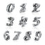 bamoer 10 Number  Metal Beads Vintage Charm for Female Original Silver 925 Bracelet & Bangle 925 Sterling Silver Jewelry SCC1418