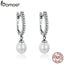 BAMOER Authentic 925 Sterling Silver Unique Elegant Drop Earrings Women Fashion Fashion Earrings Silver Jewelry Brincos SCE194