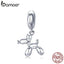 BAMOER Genuine 925 Sterling Silver Balloon Dog Pendant Animal Charms Fit for Charm Bracelets & Necklace Silver Jewelry SCC981