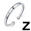 bamoer Unisex Silver 925 Sterling Letter Rings for Women Men A-Z 26 Resizable Initial Alphabet Jewelry Female Accessories SCR544