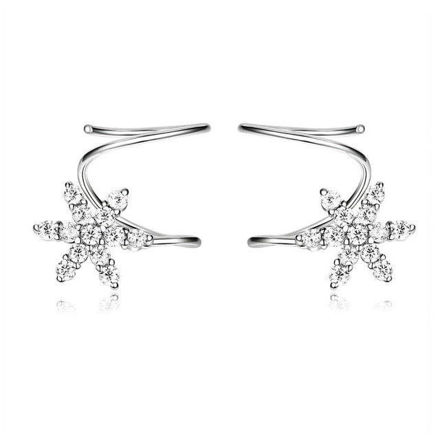 bamoer Twine Hoop Earrings for Women Solid Silver 925 Star Round Tiny Ear Hoops Fashion Jewelry Korean Jewelry SCE637